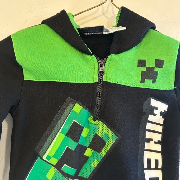 Minecraft Creeper Big Boys Fleece Half Zip Hoodie - Picture 3 of 4